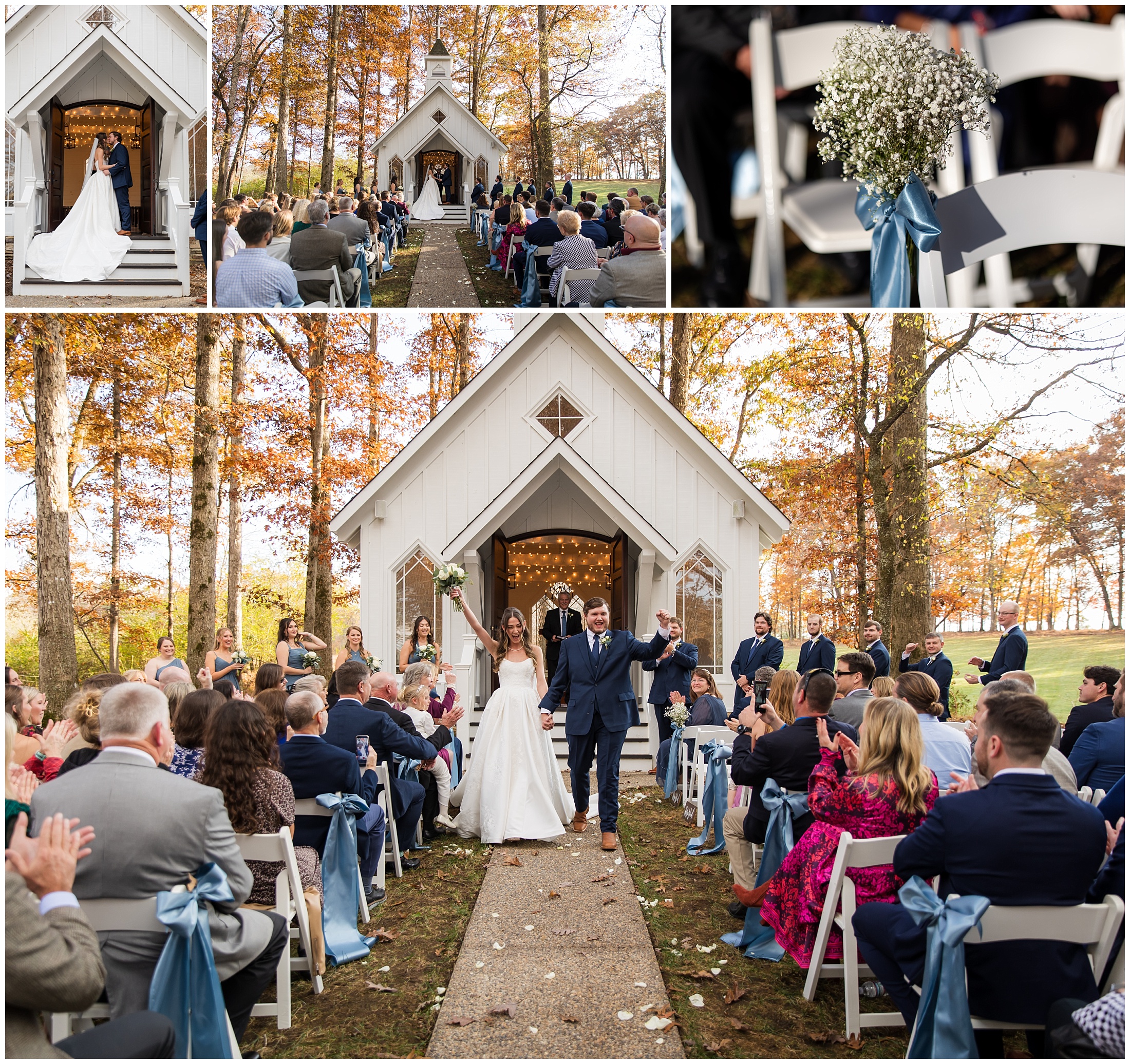 Photos of a wedding ceremony at Conley Creek Events