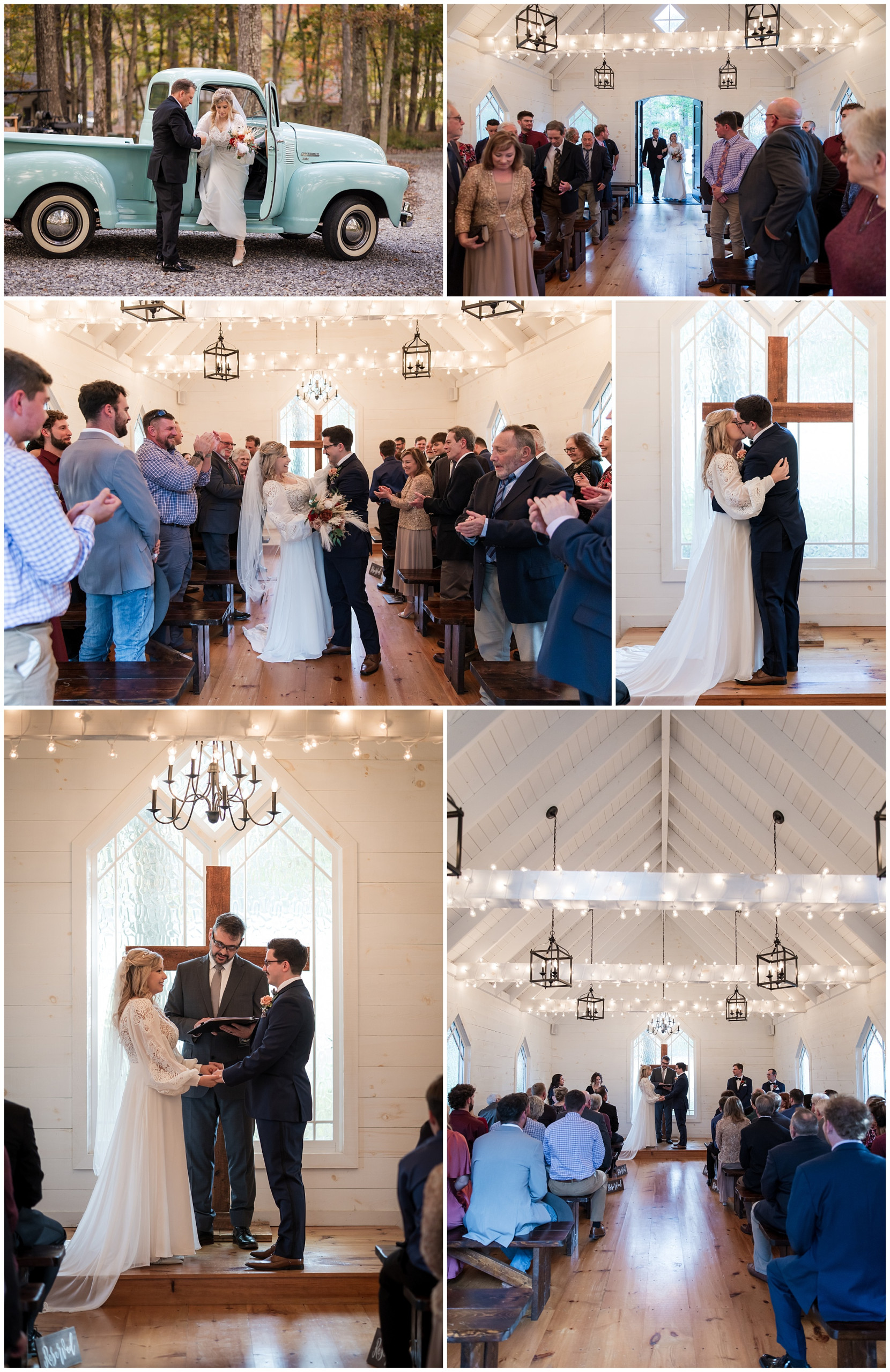 Photos of a wedding ceremony at Conley Creek Events