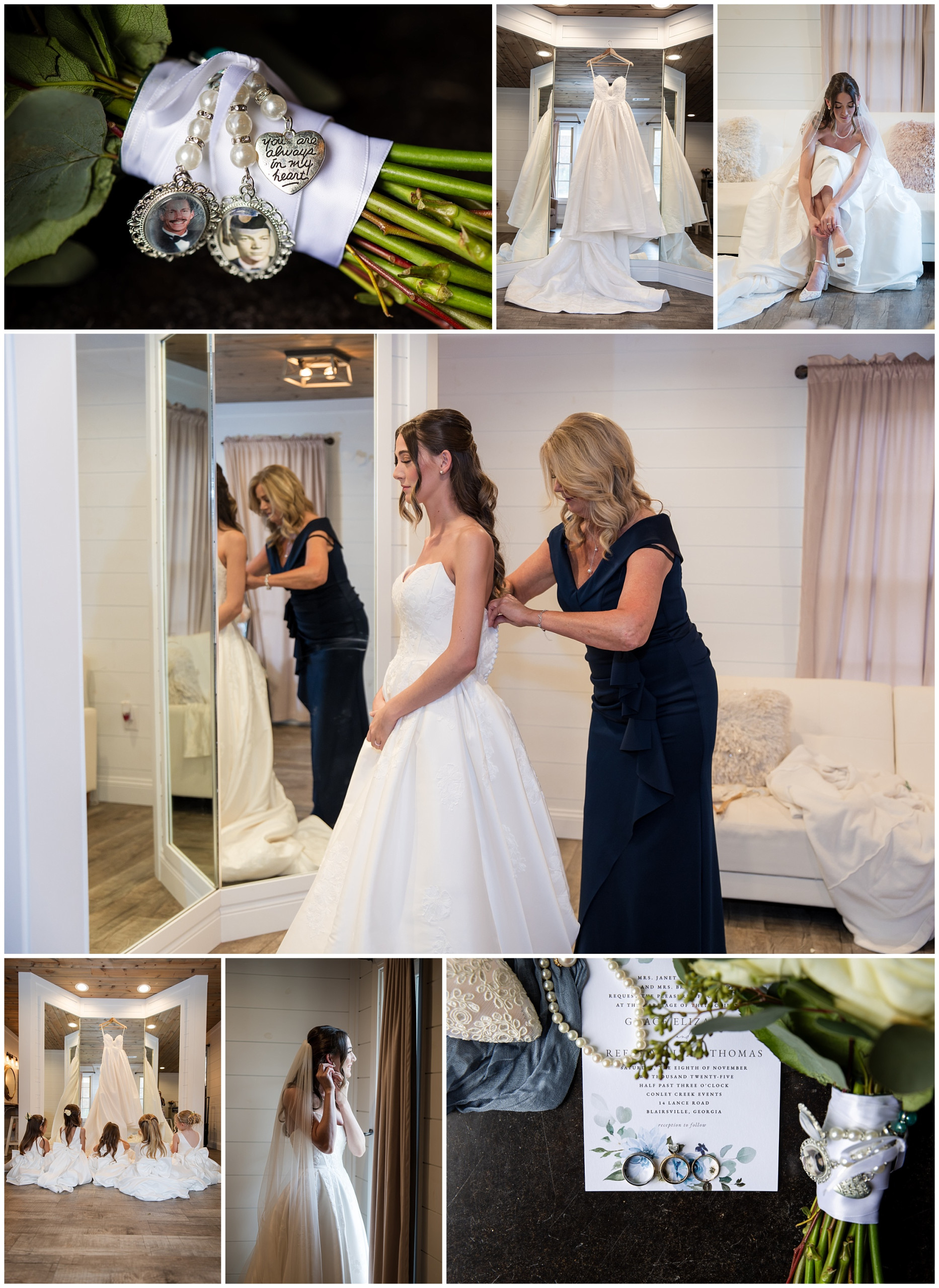 Getting ready photos at Conley Creek Events