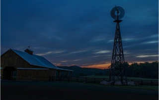 Barn & Windmill photo at sunset