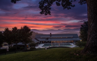 R Ranch Wedding Venue at sunset