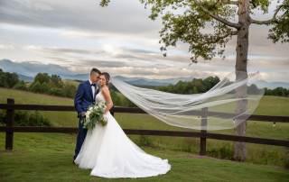 Bride and groom portrait at Vezalay Mountain Venue