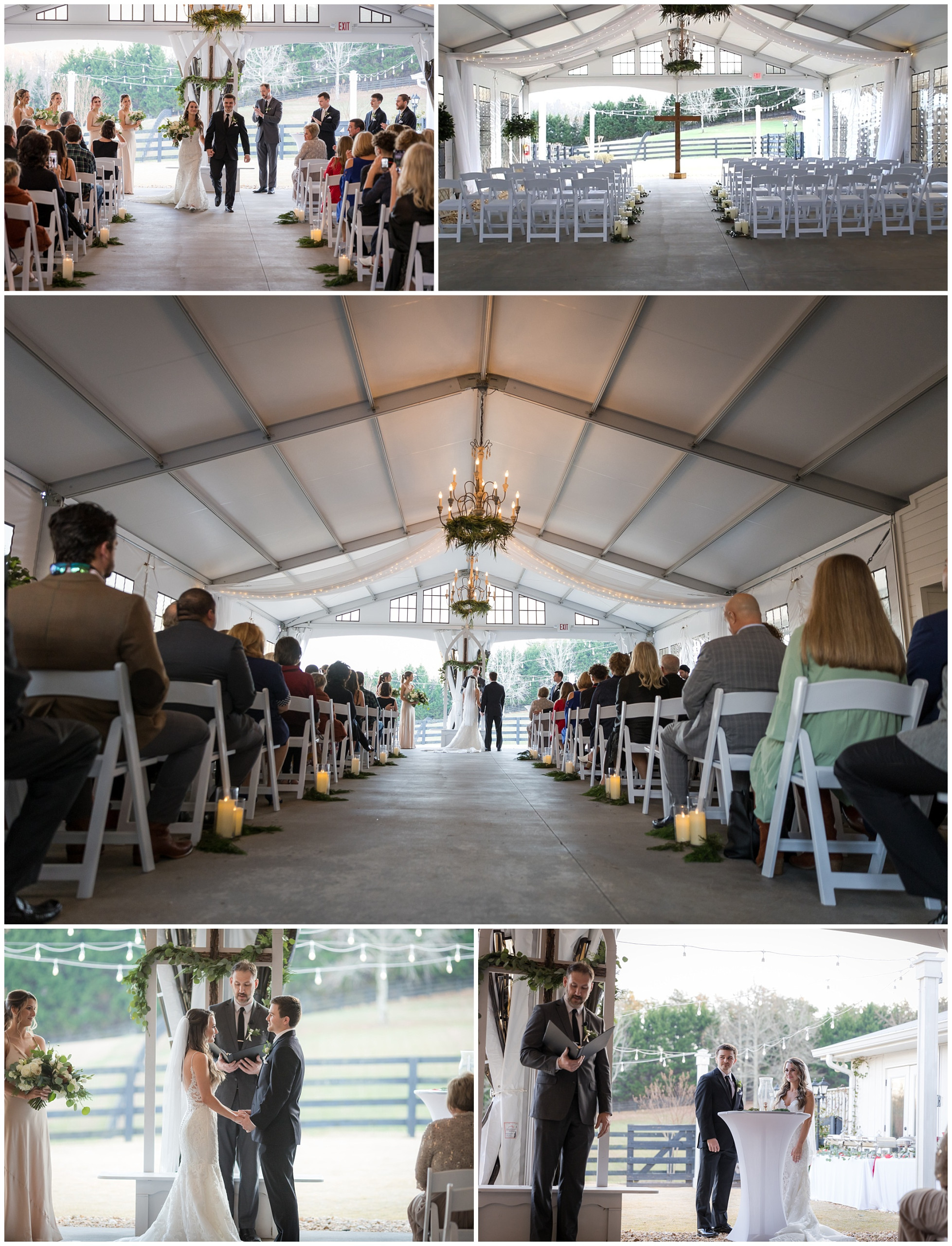 Photos of White Laurel Estate's indoor ceremony location
